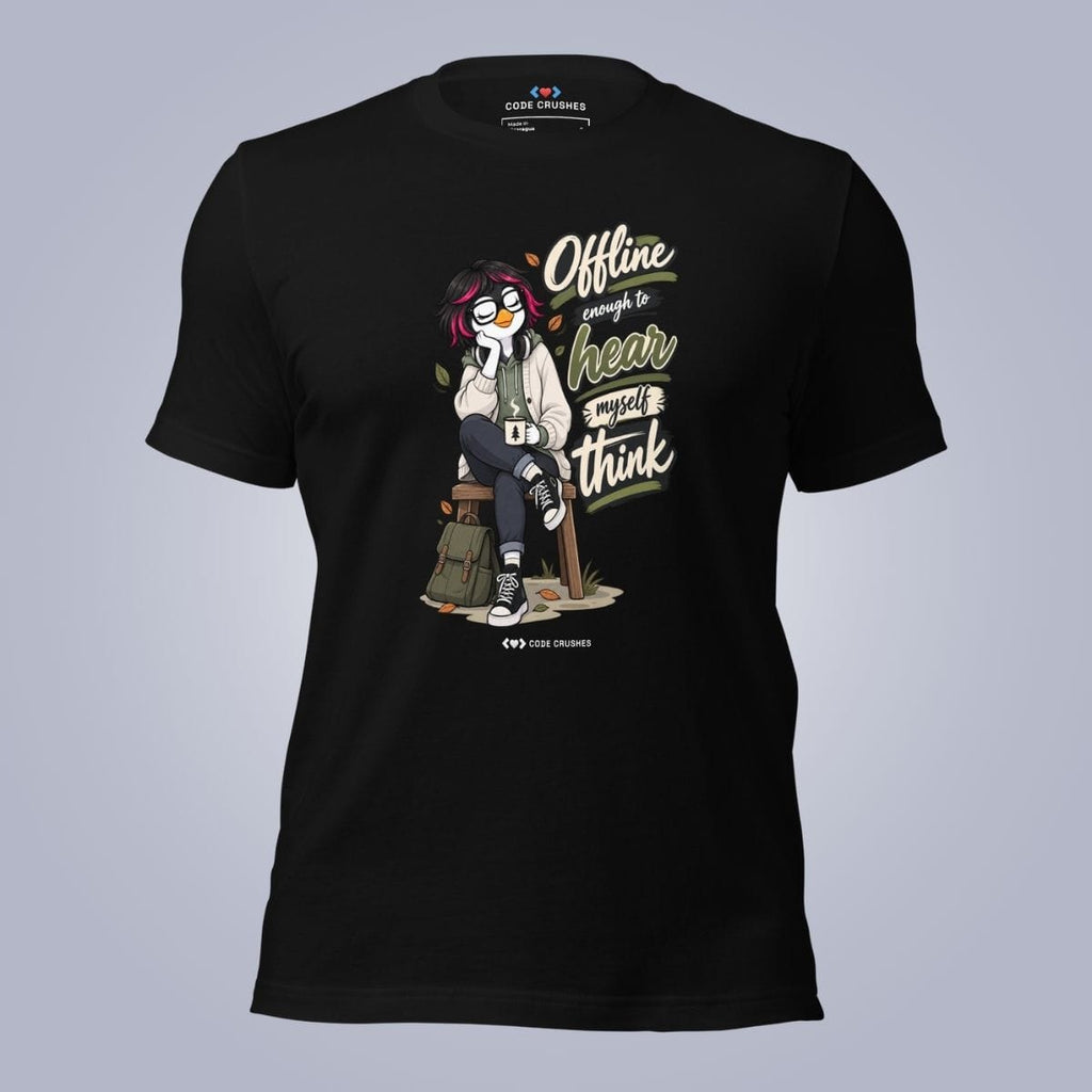 Code Crushes T-SHIRT Black / S Deby - Offline Enough to Hear Myself Think T-Shirt
