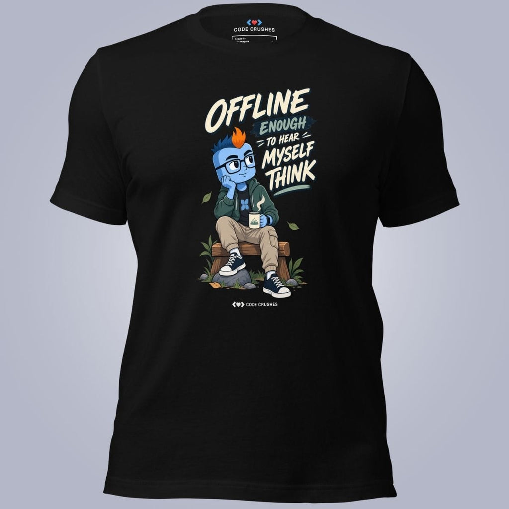 Code Crushes T-SHIRT Black / S Windy - Offline Enough to Hear Myself Think T-Shirt