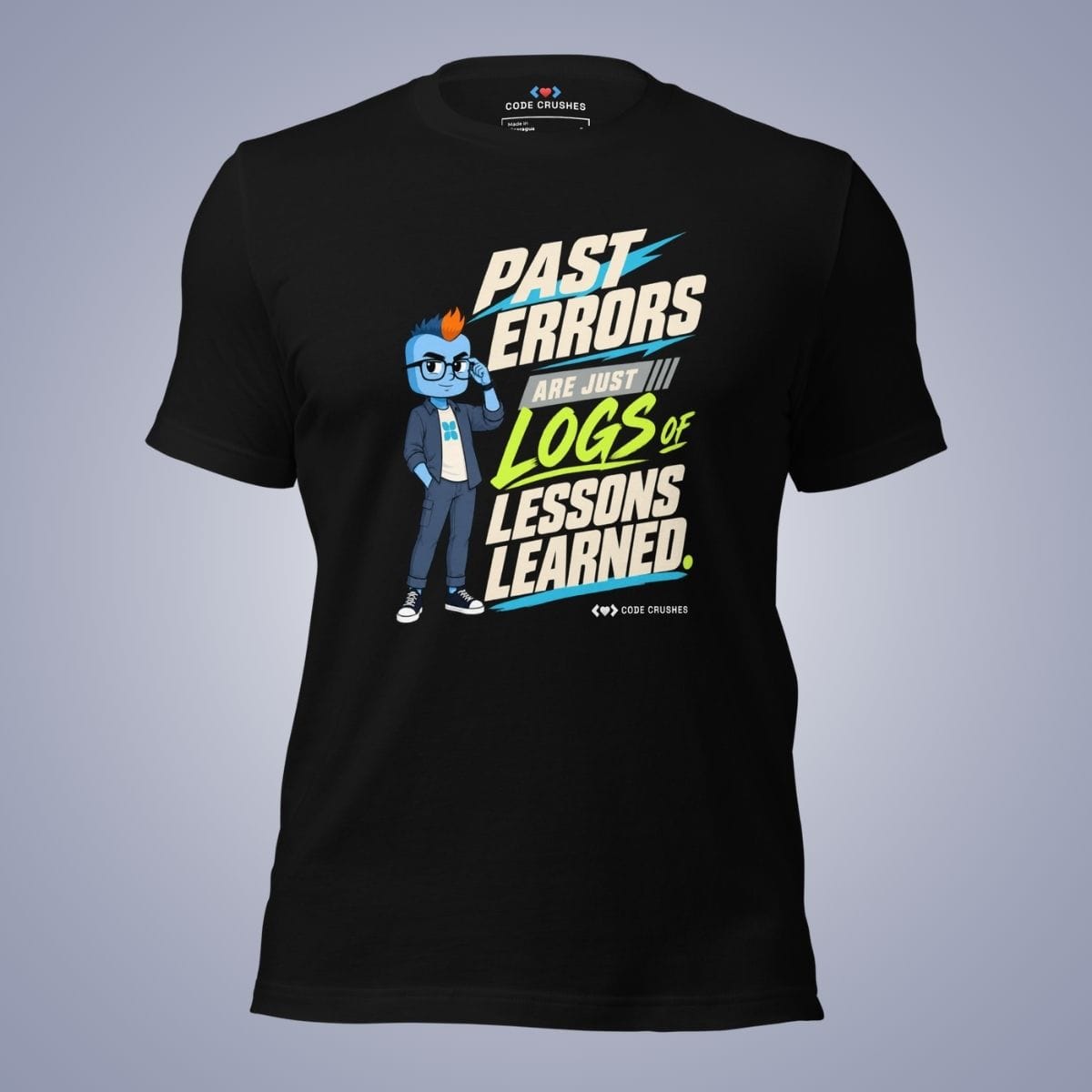 Code Crushes T-SHIRT Black / S Past Errors Are Just Logs of Lessons Learned T-Shirt