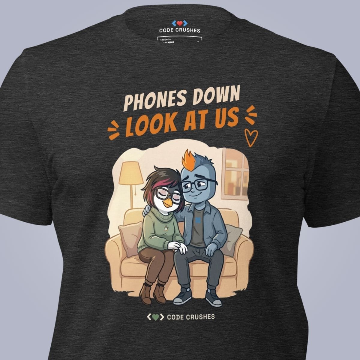 Code Crushes T-SHIRT Phones Down. Look at Us. T-Shirt
