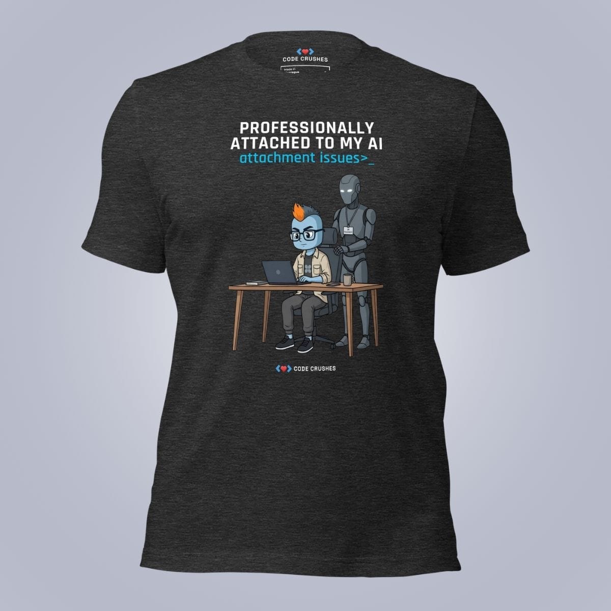 Code Crushes T-SHIRT Dark Grey Heather / S Professionally Attached to My AI T-Shirt