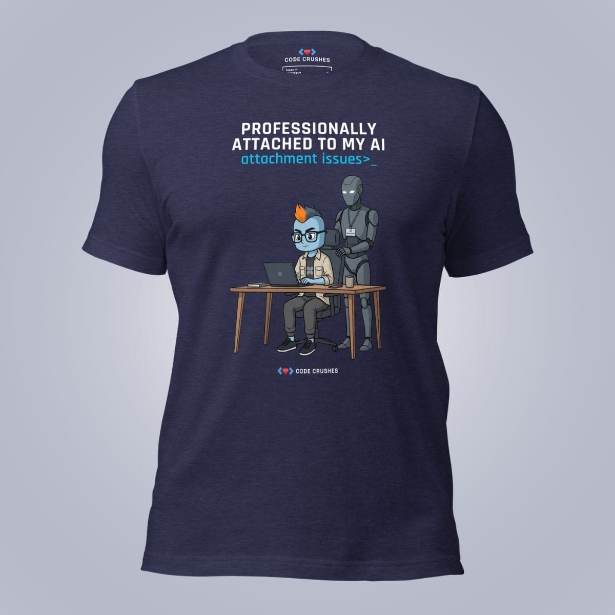 Code Crushes T-SHIRT Heather Midnight Navy / S Professionally Attached to My AI T-Shirt
