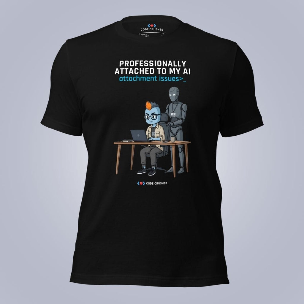 Code Crushes T-SHIRT Black / S Professionally Attached to My AI T-Shirt