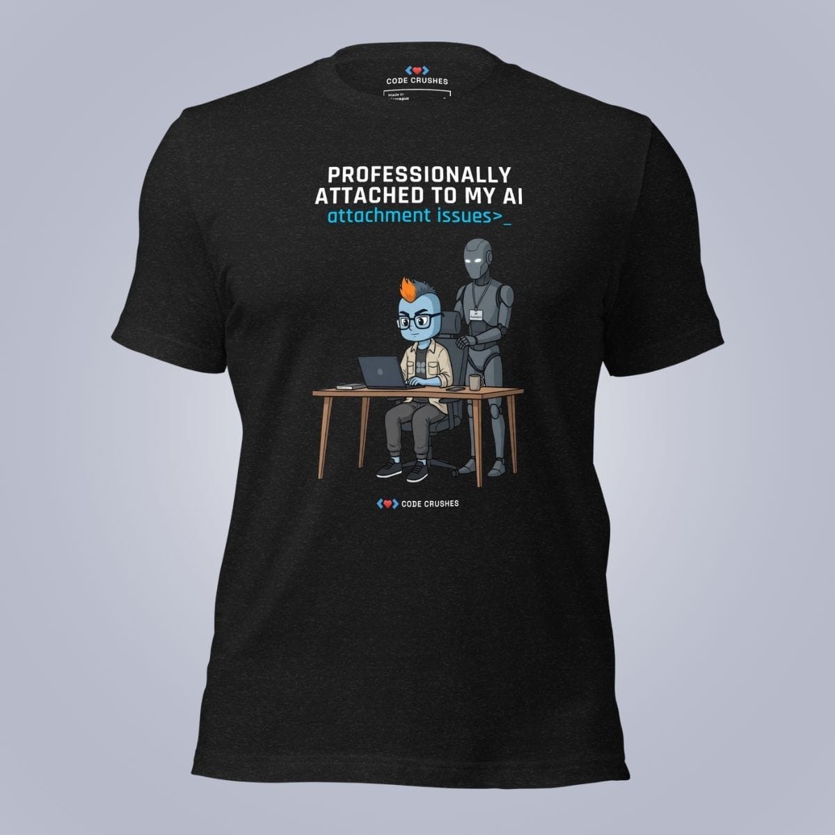 Code Crushes T-SHIRT Black Heather / S Professionally Attached to My AI T-Shirt