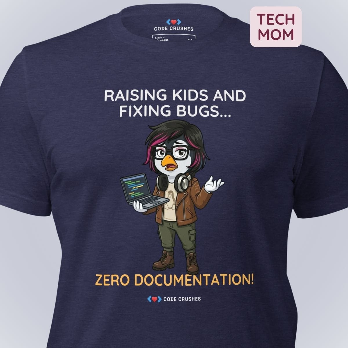 Code Crushes T-SHIRT Raising Kids and Fixing Bugs... Zero Documentation. T-Shirt