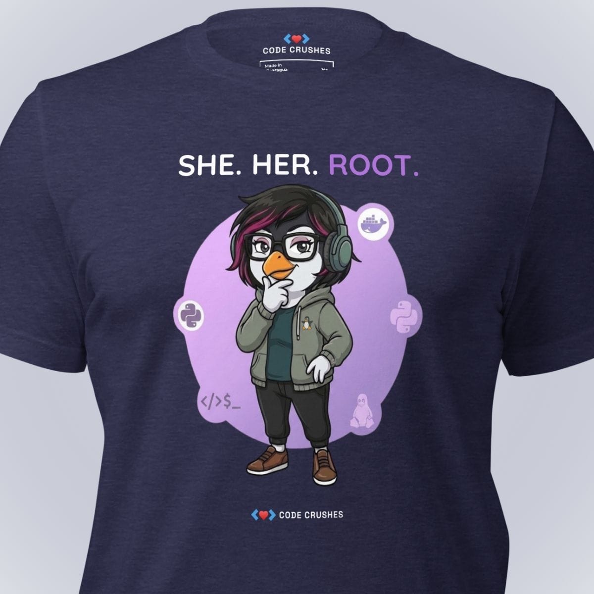 Code Crushes T-SHIRT She. Her. Root. T-Shirt