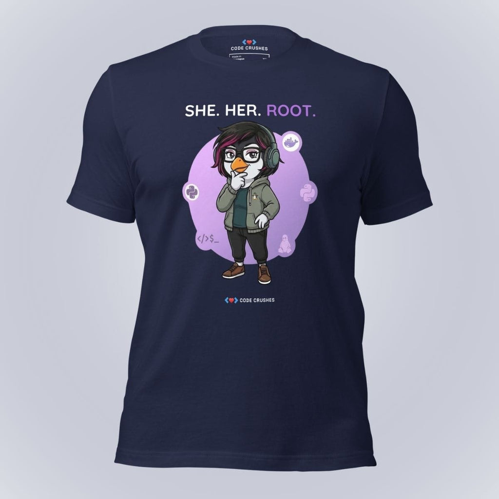 Code Crushes T-SHIRT Navy / S She. Her. Root. T-Shirt