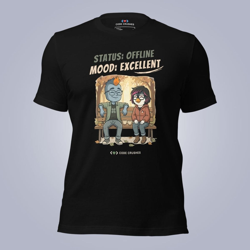 Code Crushes T-SHIRT Black / S Status: Offline, Mood: Excellent T-Shirt