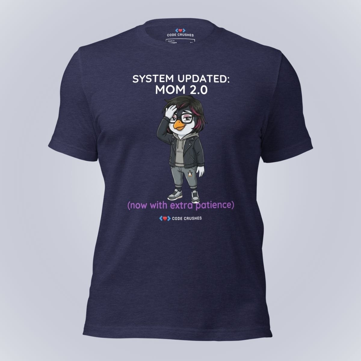 Code Crushes T-SHIRT Heather Midnight Navy / S System Updated: Mom 2.0. Now With Extra Patience. T-Shirt