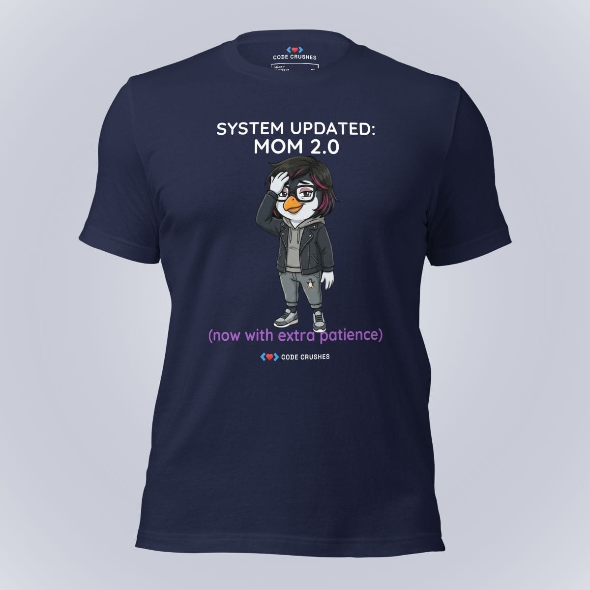 Code Crushes T-SHIRT Navy / S System Updated: Mom 2.0. Now With Extra Patience. T-Shirt