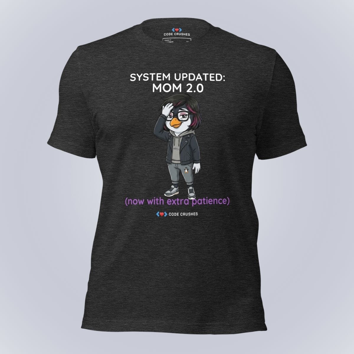Code Crushes T-SHIRT Dark Grey Heather / S System Updated: Mom 2.0. Now With Extra Patience. T-Shirt