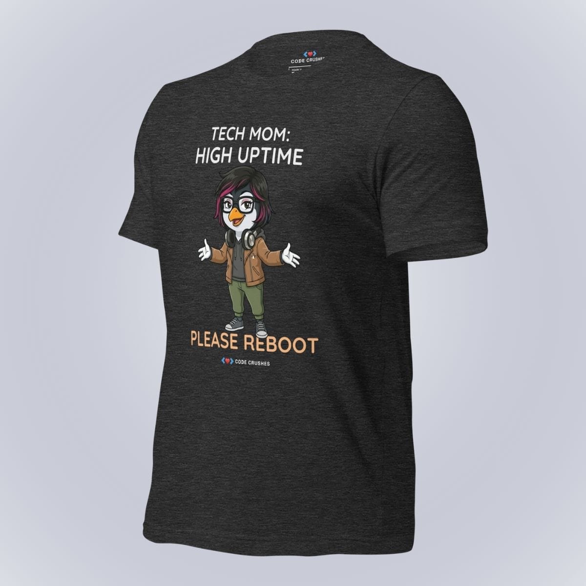 Code Crushes T-SHIRT Tech Mom: High Uptime. Please Reboot. T-Shirt