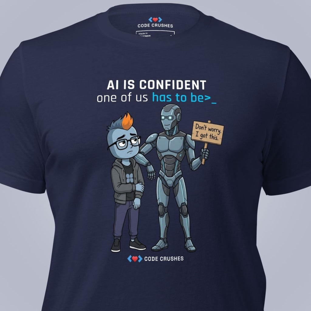 AI Is Confident. One of Us Has to Be. T-Shirt