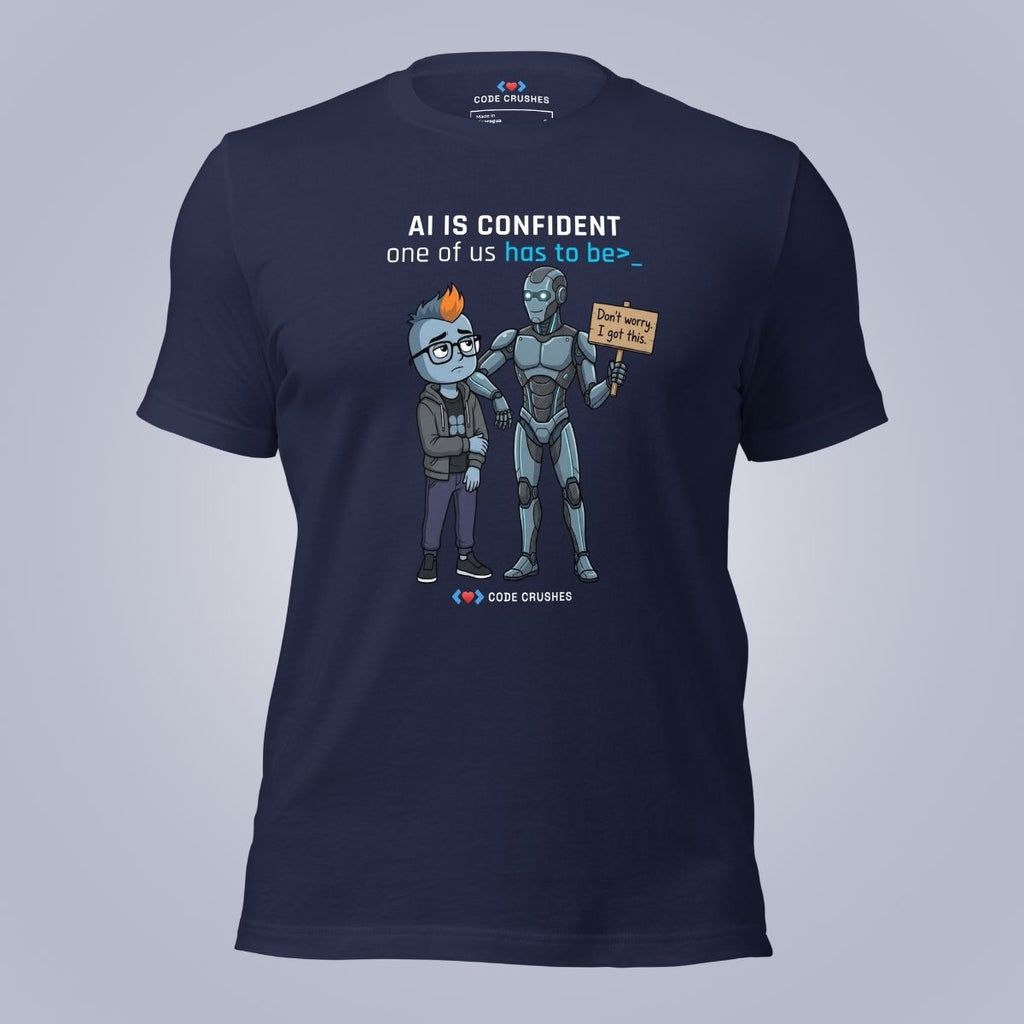 AI Is Confident. One of Us Has to Be. T-Shirt