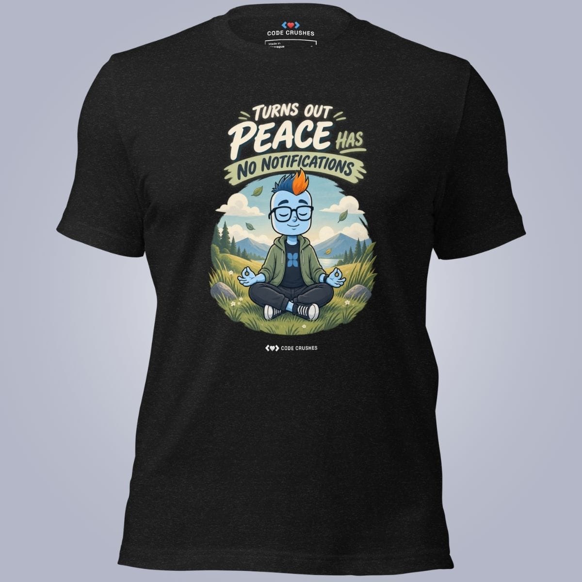 Code Crushes T-SHIRT Black Heather / S Turns Out Peace Has No Notifications T-Shirt