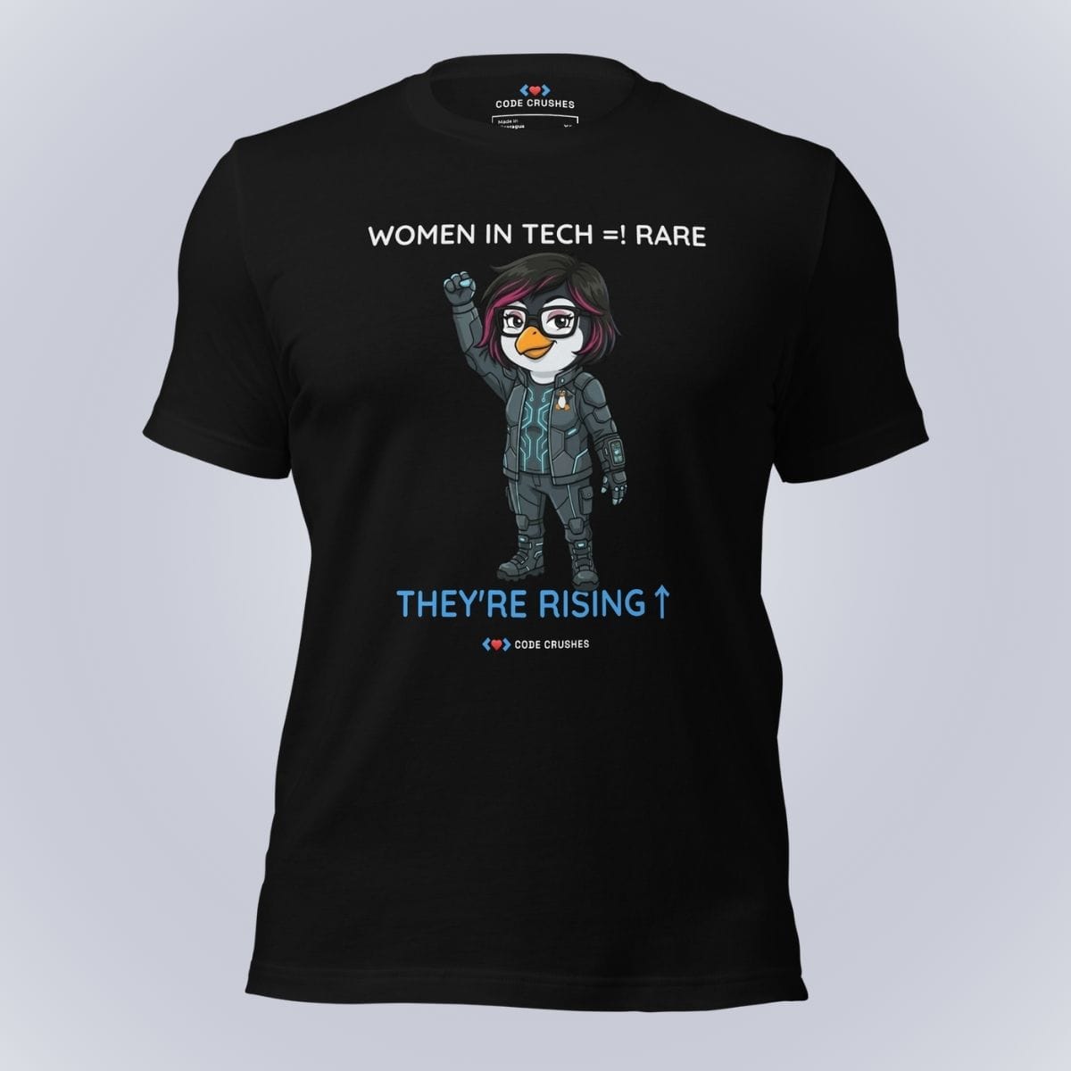Code Crushes T-SHIRT Black / S Women in Tech Are Rare. They're Rising. T-Shirt